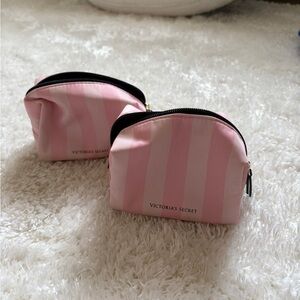 Victoria's Secret Pink Striped Cosmetic Bags